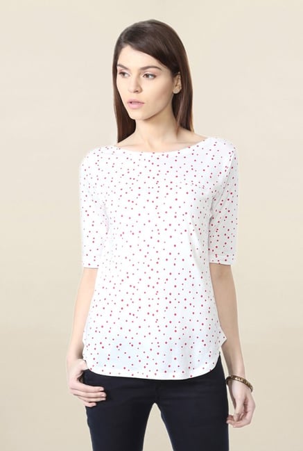 People White Polka Dot Top People White Polka Dot Top