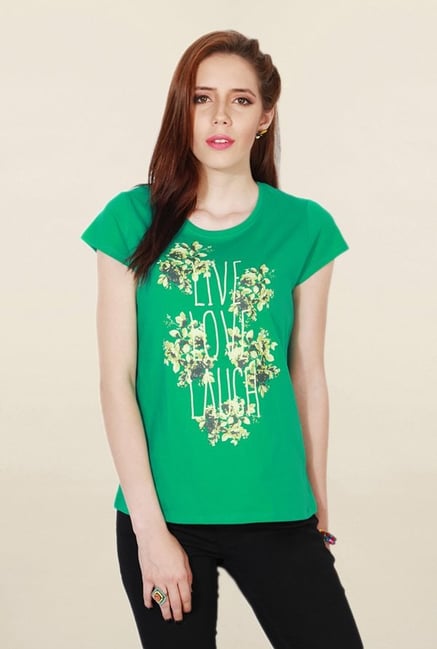 People Green Graphic Print T Shirt People Green Graphic Print T Shirt