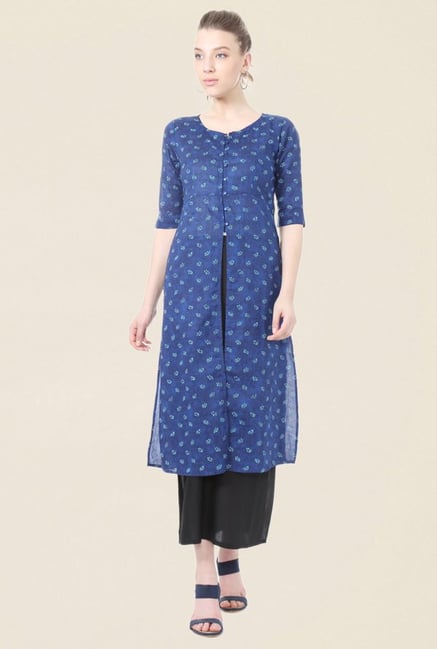 People Blue Printed Tunic People Blue Printed Tunic