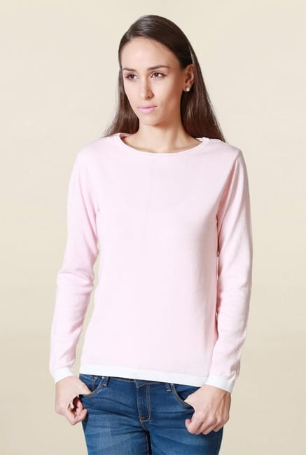 Solly by Allen Solly Pink Solid Top Solly by Allen Solly Pink Solid Top