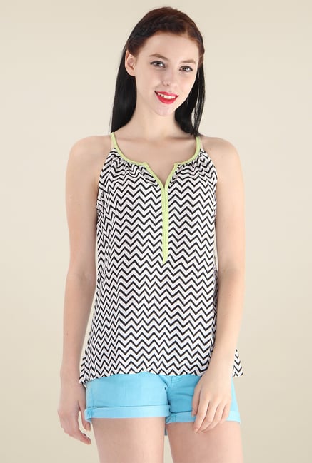 Pepe Jeans White Sleeveless V-Neck Top Pepe Jeans White Sleeveless V-Neck Top
