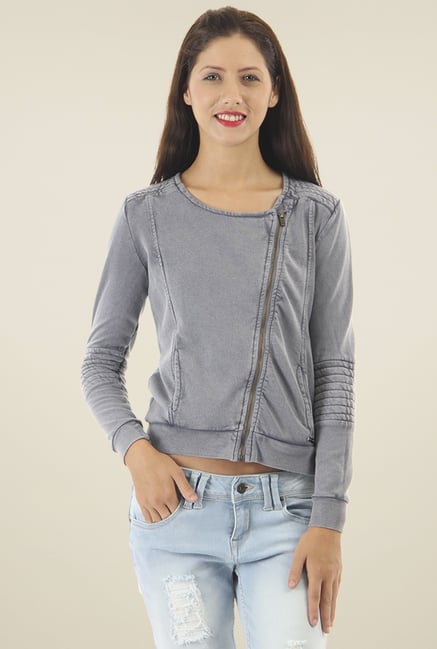 Pepe Jeans Grey Regular Fit Cotton Sweatshirt Pepe Jeans Grey Regular Fit Cotton Sweatshirt