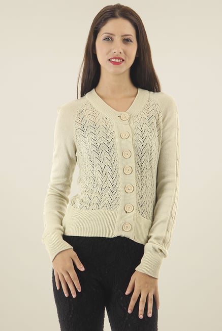 Pepe Jeans Beige Slim Fit Full Sleeves Sweater Pepe Jeans Beige Slim Fit Full Sleeves Sweater