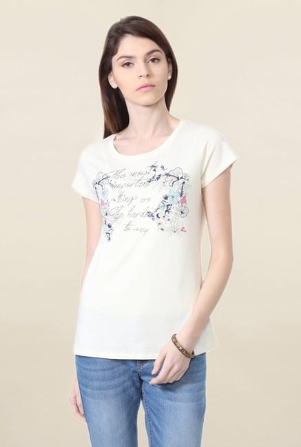 People Cream Graphic Print T Shirt People Cream Graphic Print T Shirt