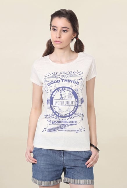 People Off White Graphic Print T Shirt People Off White Graphic Print T Shirt