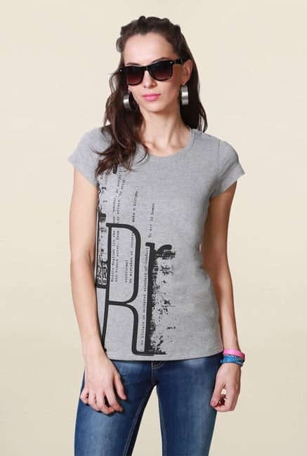 People Grey Printed T Shirt People Grey Printed T Shirt