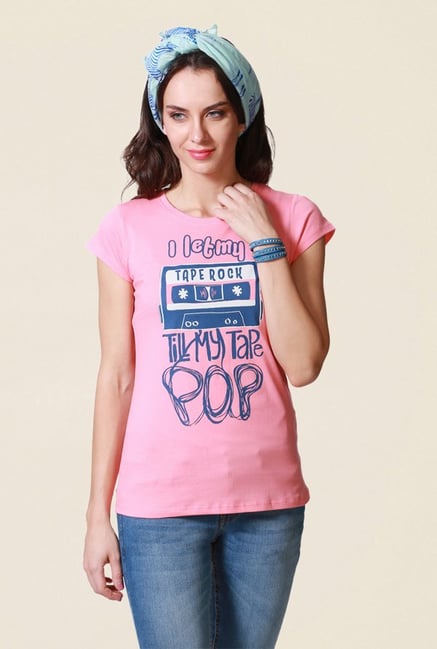 People Pink Graphic Print T Shirt People Pink Graphic Print T Shirt