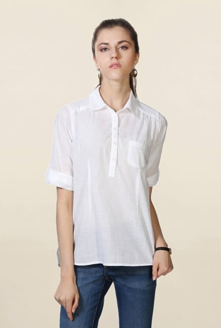People White Textured Top People White Textured Top
