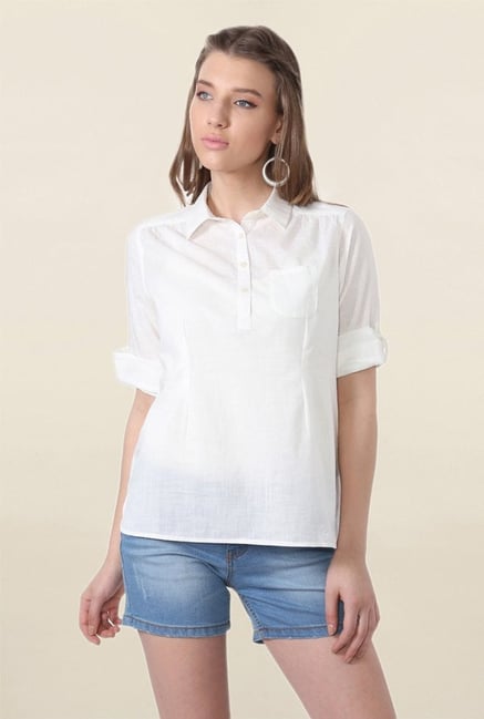 People White Textured Top People White Textured Top