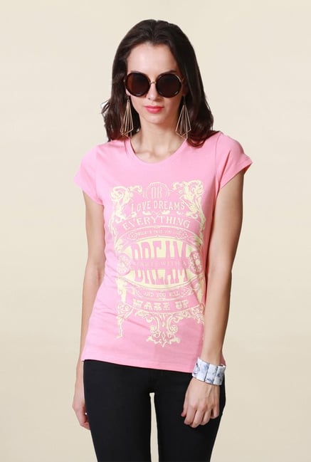 People Pink Graphic Print T Shirt People Pink Graphic Print T Shirt