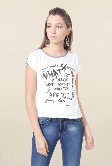 People White Graphic Print T Shirt People White Graphic Print T Shirt