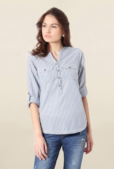 People Blue Striped Top People Blue Striped Top