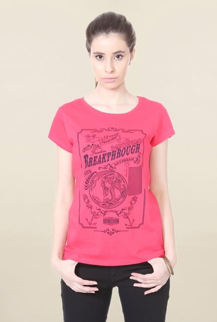 People Pink Graphic Print T Shirt People Pink Graphic Print T Shirt