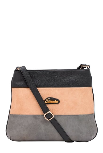 Esbeda Peach & Grey Color Block Sling Bag Esbeda Peach & Grey Color Block Sling Bag