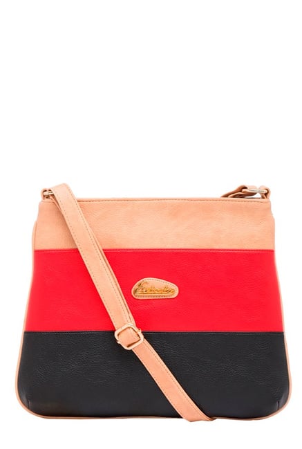 Esbeda Red & Black Color Block Sling Bag Esbeda Red & Black Color Block Sling Bag