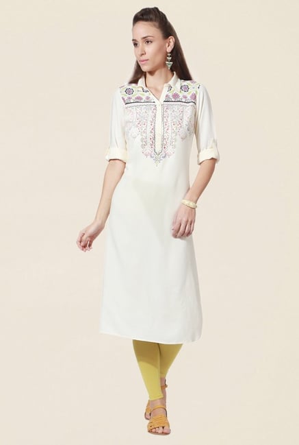 People Cream Printed Kurta People Cream Printed Kurta
