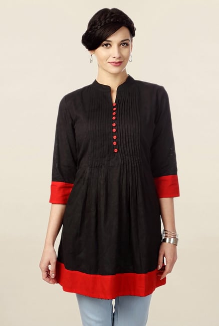 People Black Solid Kurti People Black Solid Kurti
