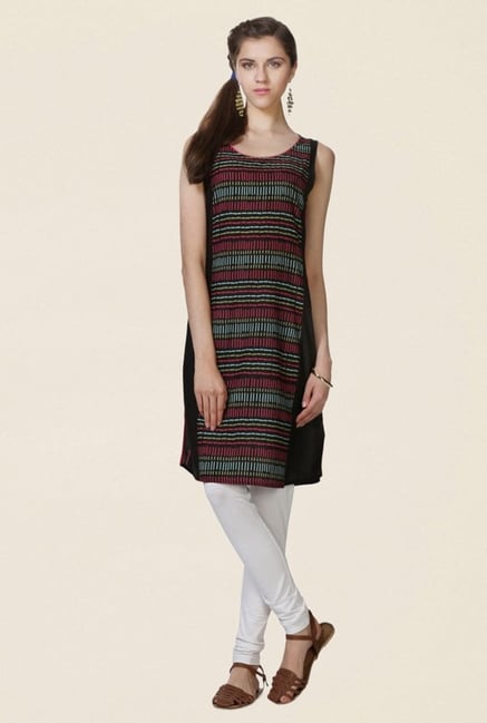 People Black Printed Cotton Kurta People Black Printed Cotton Kurta