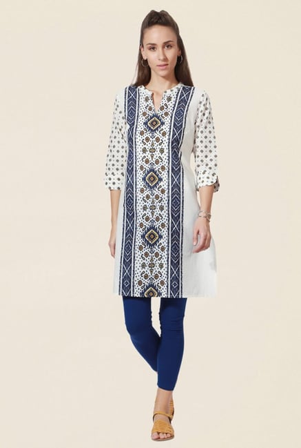 People White Printed Cotton Kurta People White Printed Cotton Kurta