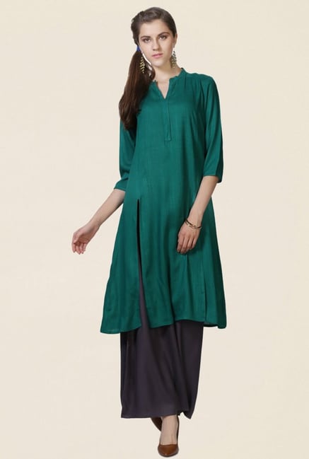 People Green Textured Kurta People Green Textured Kurta