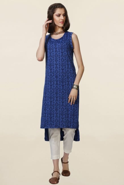 People Blue Printed Kurta People Blue Printed Kurta