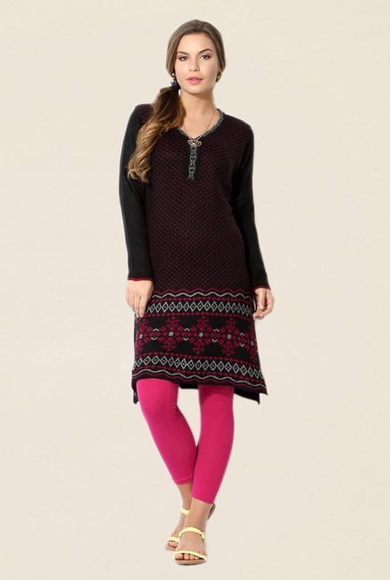 People Black Printed Kurta People Black Printed Kurta