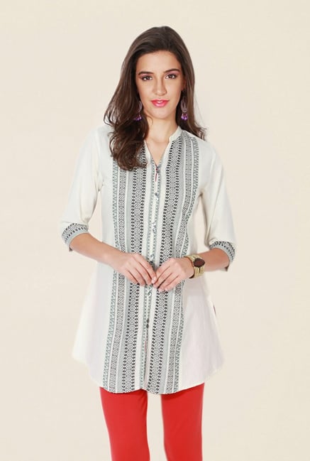 People White Printed Cotton Kurti People White Printed Cotton Kurti