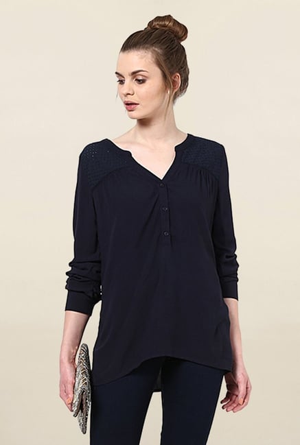 Only Navy Solid Top Only Navy Solid Top
