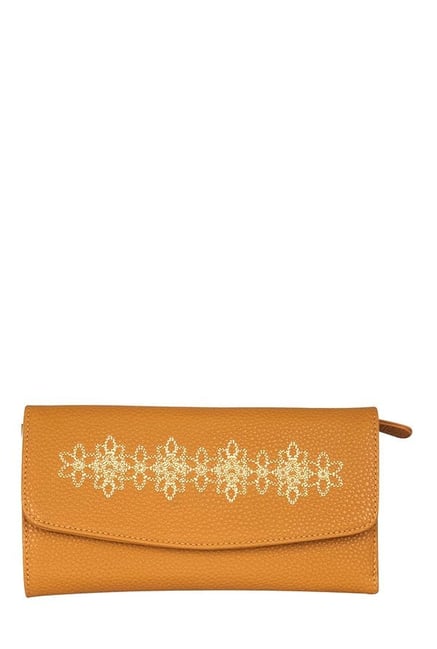 Lavie Path Beige Embroidered Tri-Fold Wallet Lavie Path Beige Embroidered Tri-Fold Wallet