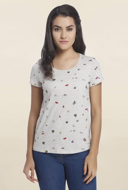 Only Grey Printed Top Only Grey Printed Top