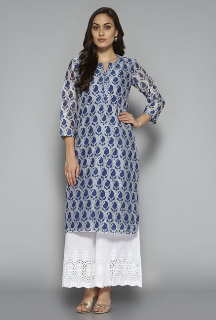 Zuba by Westside Navy Paisley Print Kurta Zuba by Westside Navy Paisley Print Kurta