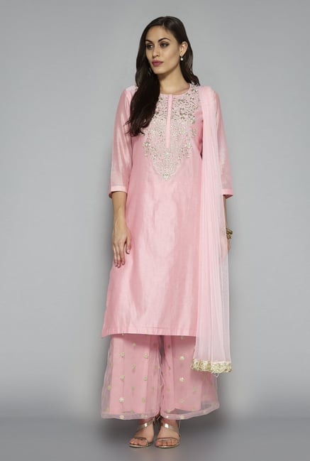 Vark by Westside Pink Embroidered Suit Set Vark by Westside Pink Embroidered Suit Set