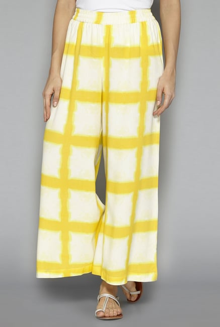 Utsa by Westside Yellow Checks Palazzos Utsa by Westside Yellow Checks Palazzos