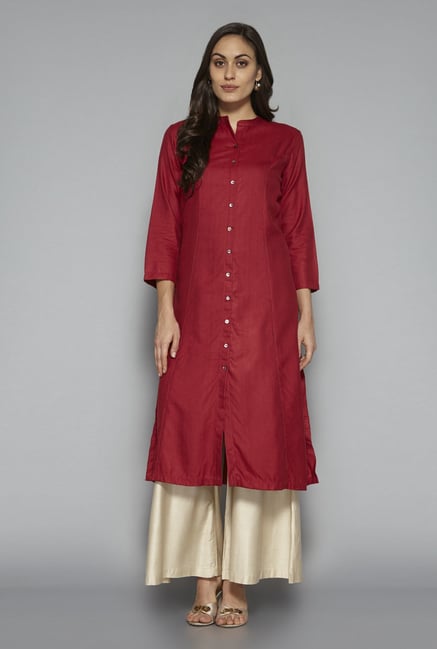 Zuba by Westside Maroon Printed Kurta Zuba by Westside Maroon Printed Kurta