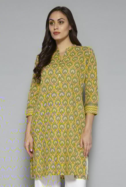 Utsa by Westside Yellow Floral Print Kurta Utsa by Westside Yellow Floral Print Kurta