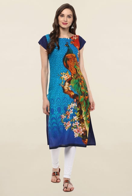 Ahalyaa Blue Cotton Kurti Ahalyaa Blue Cotton Kurti