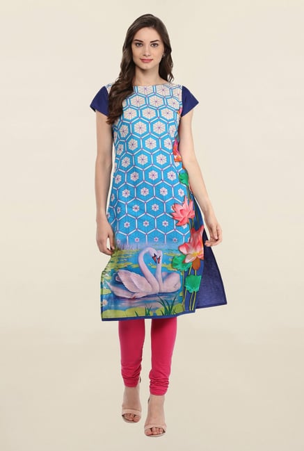 Ahalyaa Blue Cotton Kurti Ahalyaa Blue Cotton Kurti