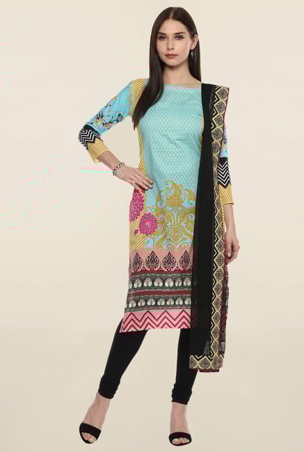 Ahalyaa Turquoise & Black Kurta Dupatta Designer Combo Set Ahalyaa Turquoise & Black Kurta Dupatta Designer Combo Set