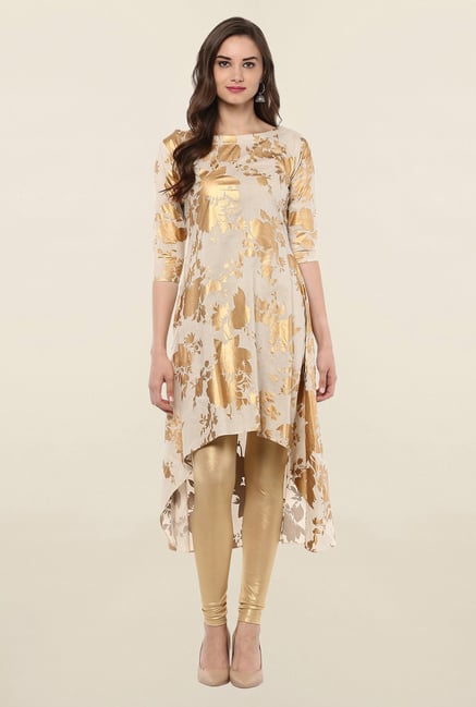 Ahalyaa Beige Cotton Kurti Ahalyaa Beige Cotton Kurti