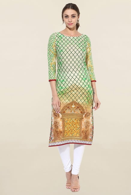 Ahalyaa Multicolor Printed Cotton Kurti Ahalyaa Multicolor Printed Cotton Kurti