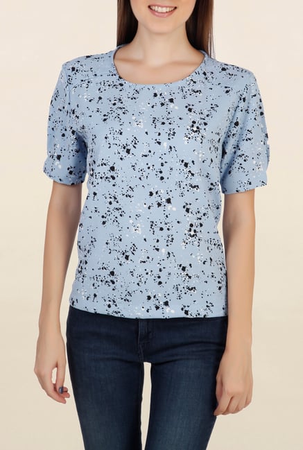 Chemistry Blue Printed Top Chemistry Blue Printed Top