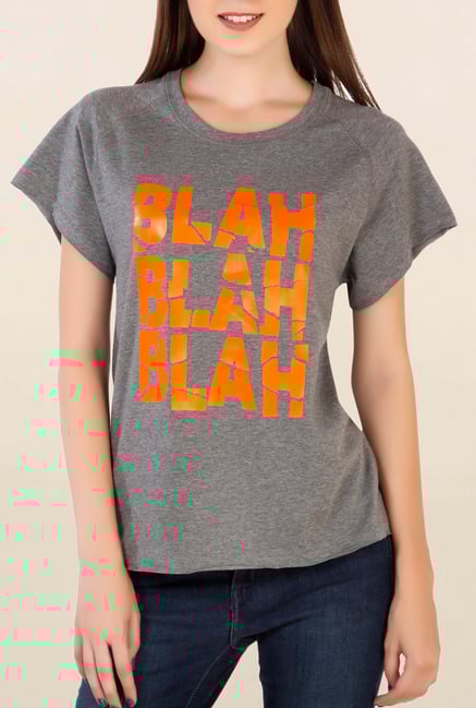 Chemistry Grey Printed Top Chemistry Grey Printed Top