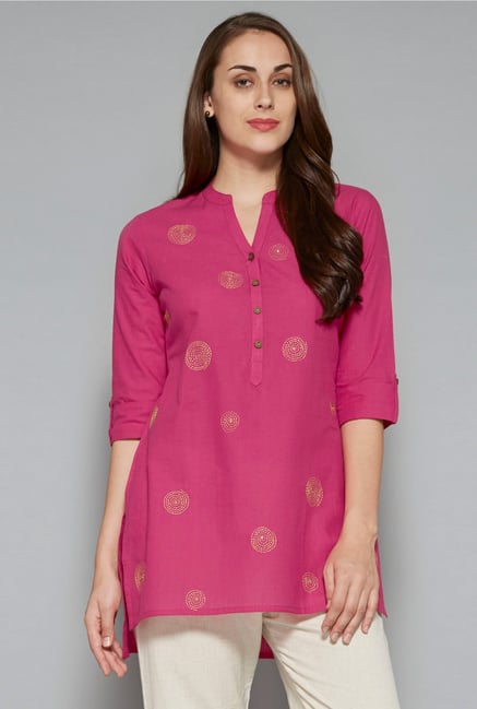Utsa by Westside Pink Embroidered Kurti Utsa by Westside Pink Embroidered Kurti