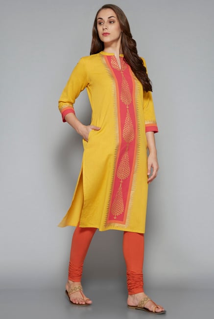 Utsa by Westside Yellow Printed Kurta Utsa by Westside Yellow Printed Kurta