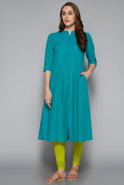 Utsa by Westside Blue Textured Kurta Utsa by Westside Blue Textured Kurta