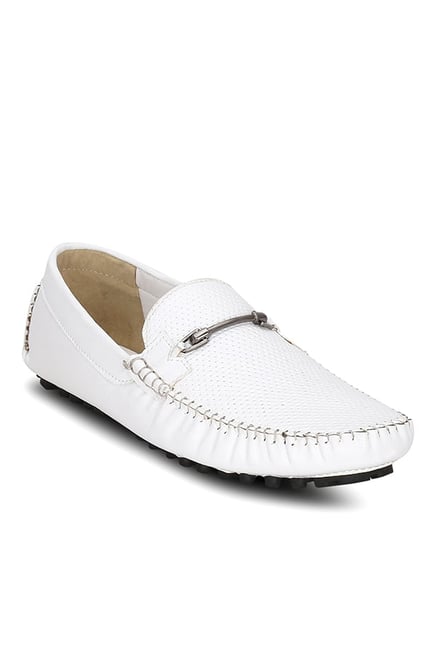 Get Glamr Kelson Horsebit White Loafers Get Glamr Kelson Horsebit White Loafers