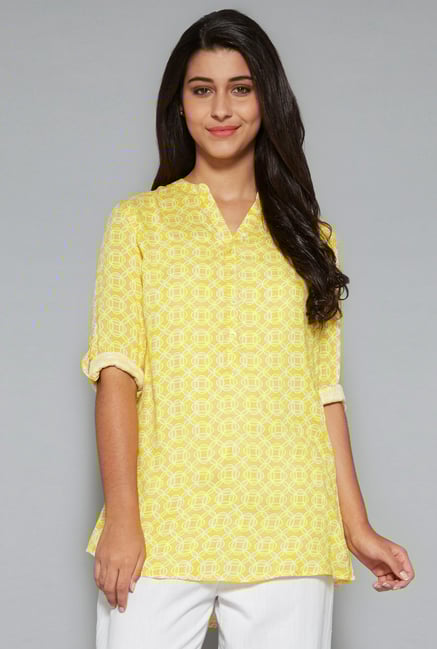 Utsa by Westside Yellow Printed Kurti Utsa by Westside Yellow Printed Kurti