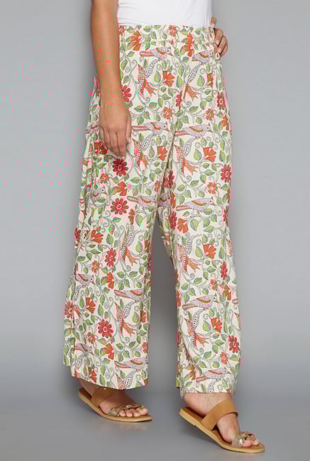 Utsa by Westside Off White Floral Print Palazzos Utsa by Westside Off White Floral Print Palazzos