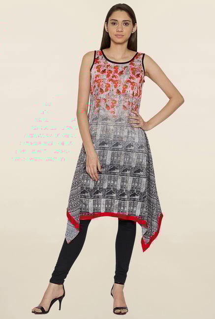 Globus Grey Printed Kurta Globus Grey Printed Kurta