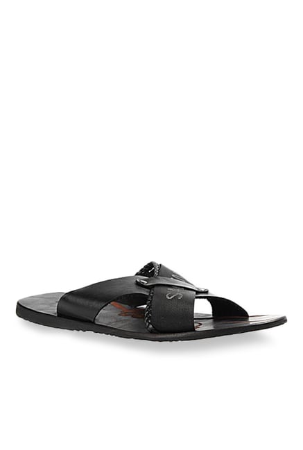 Salt 'n' Pepper Top Black Cross Strap Sandals Salt 'n' Pepper Top Black Cross Strap Sandals